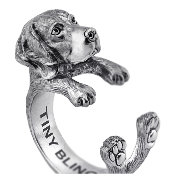 Weimaraner Breed Jewelry Cuddle Wrap Ring